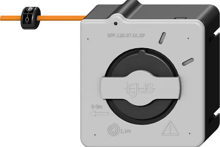 e-spool flex mini with retaining spring and snap mechanism