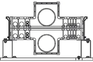 porte-câbles avec grands tuyaux