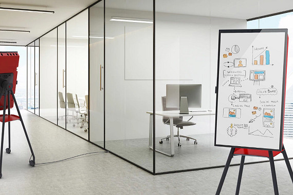 Interactive flip chart with PRT slewing ring bearing