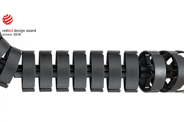 OCR cable guide for height-adjustable desk | round | with magnetic assembly clips