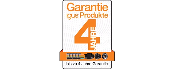 Guarantee of up to 4 years on igus products