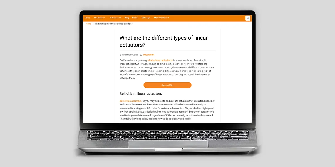 Types of Linear Actuators Blog Graphic