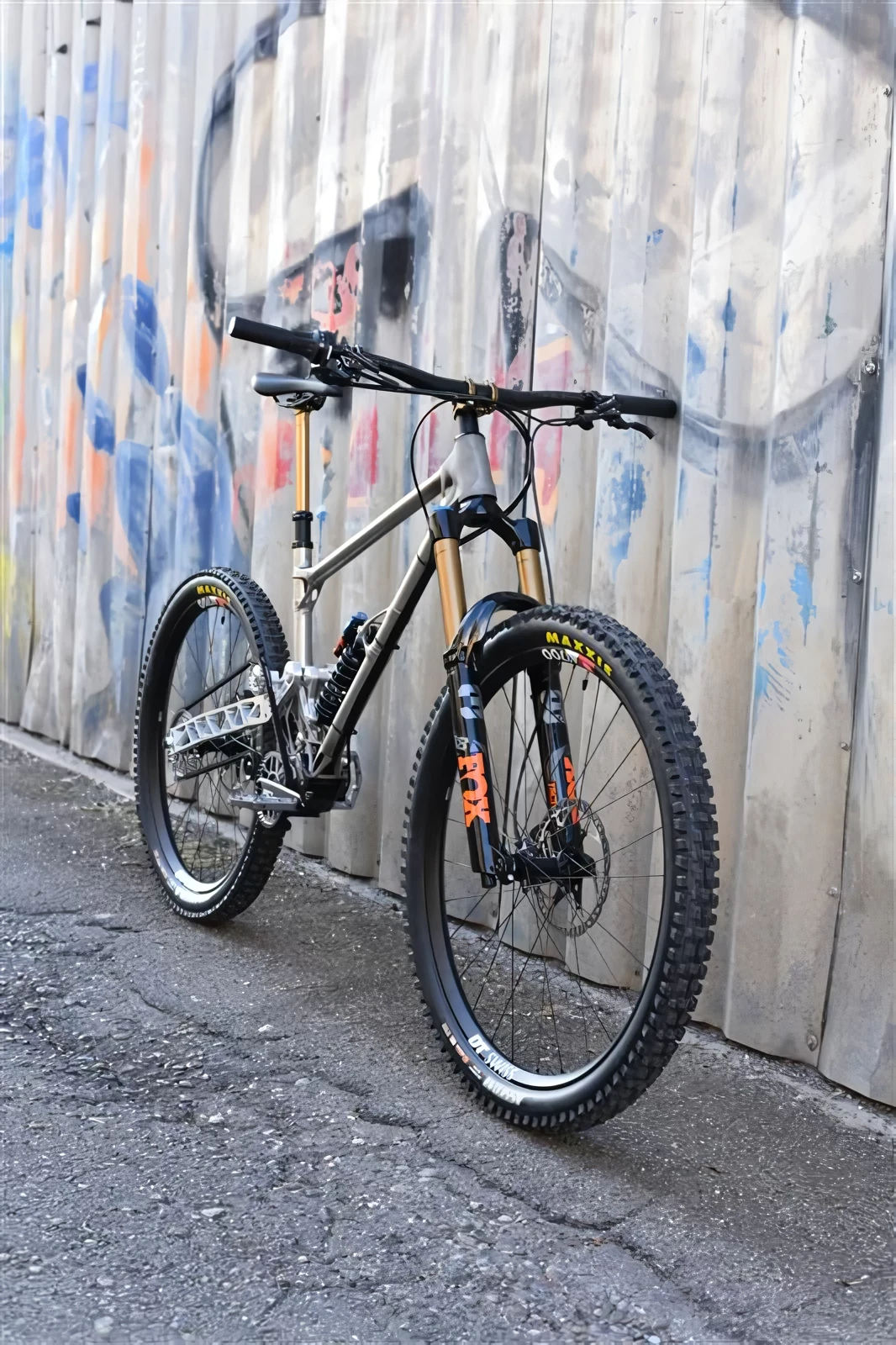 MTB on wall with graffiti