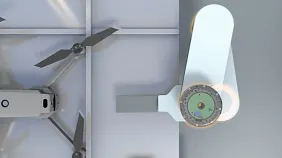 Worm gear during the replacement of the drone battery