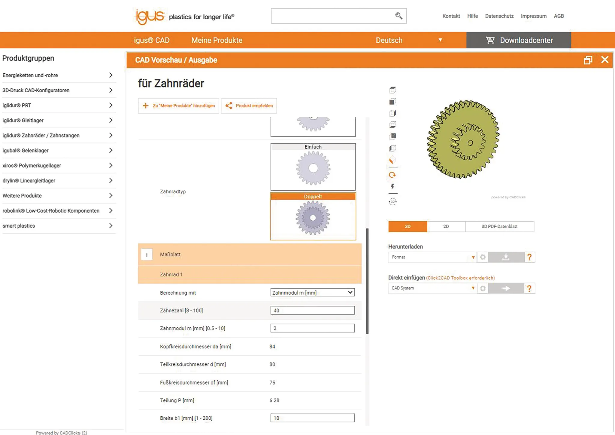 Generador de engranajes CAD