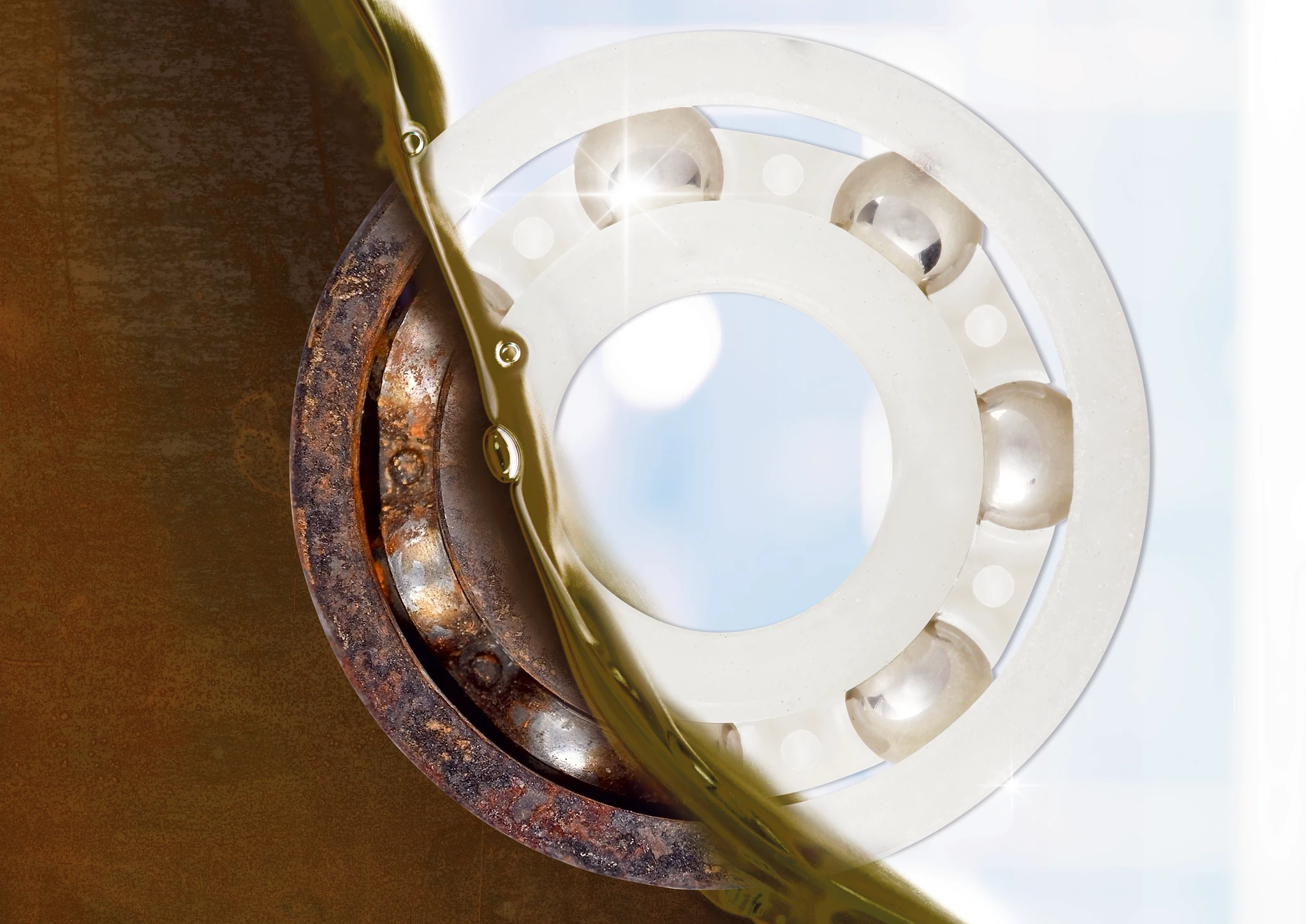 Ball bearings made of plastic compared to metal