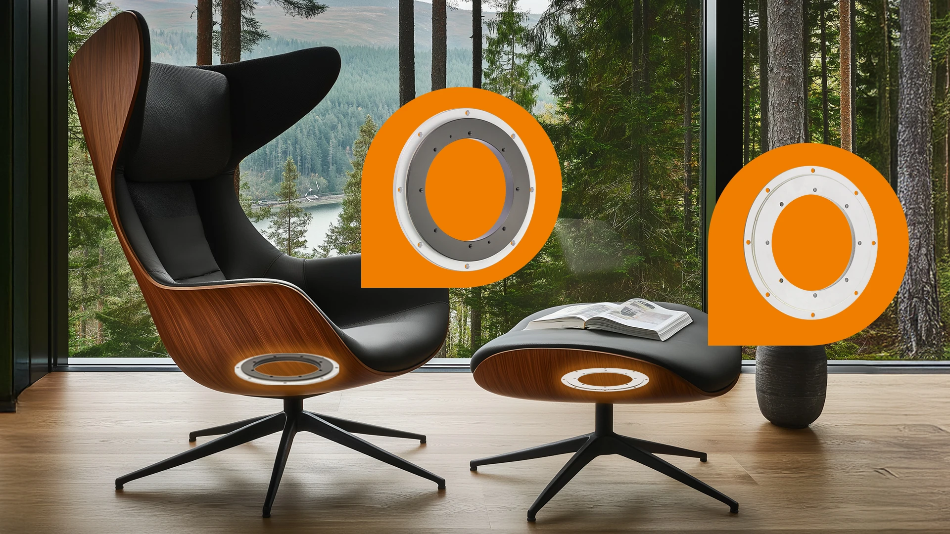 Outillage dans l'application des chaises pivotantes