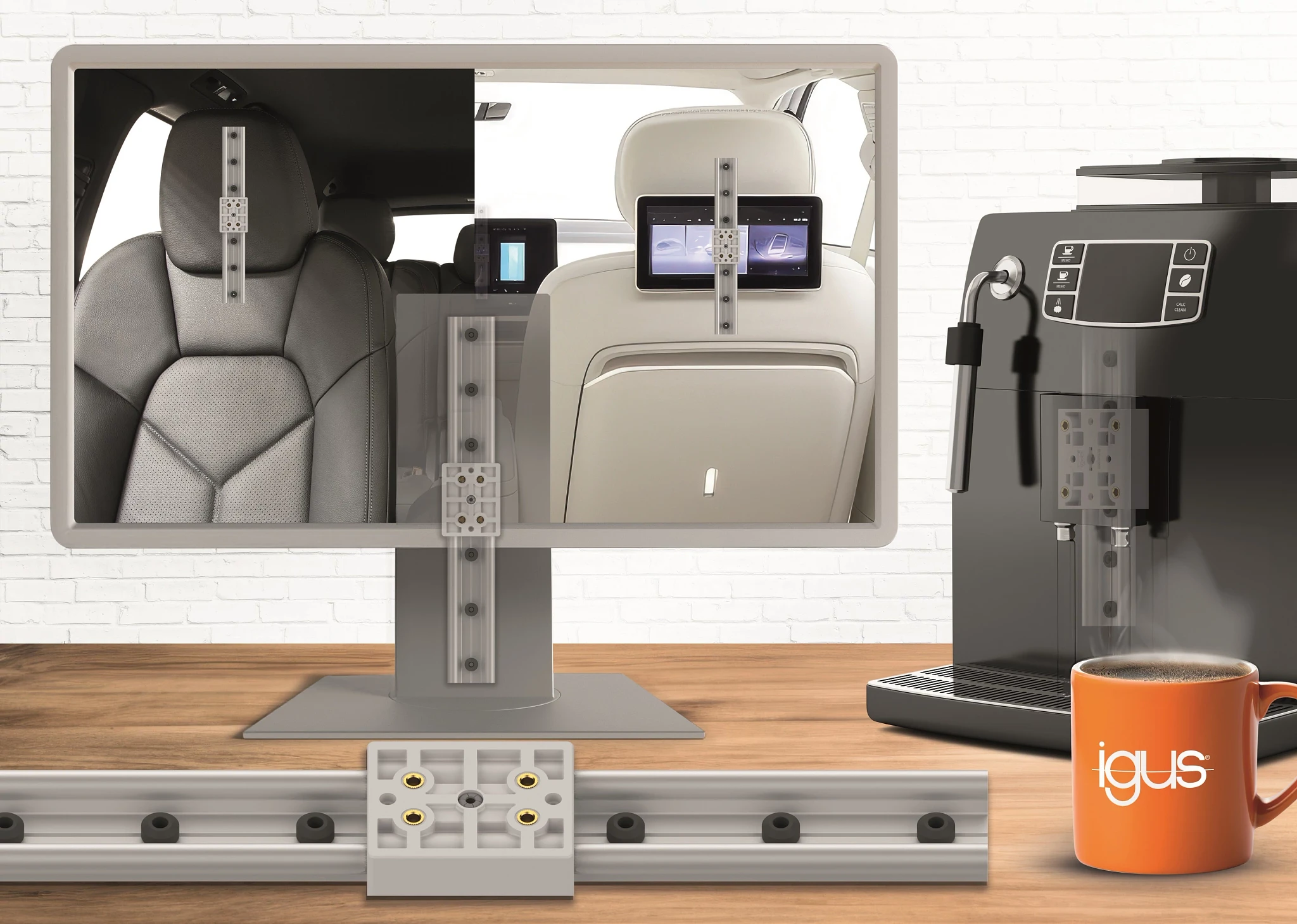 The new linear guide with the PTFE-free drylin WWP locking carriage
