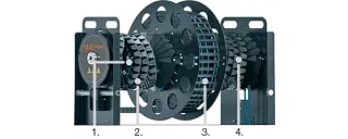 vista lateral del carrete electrónico