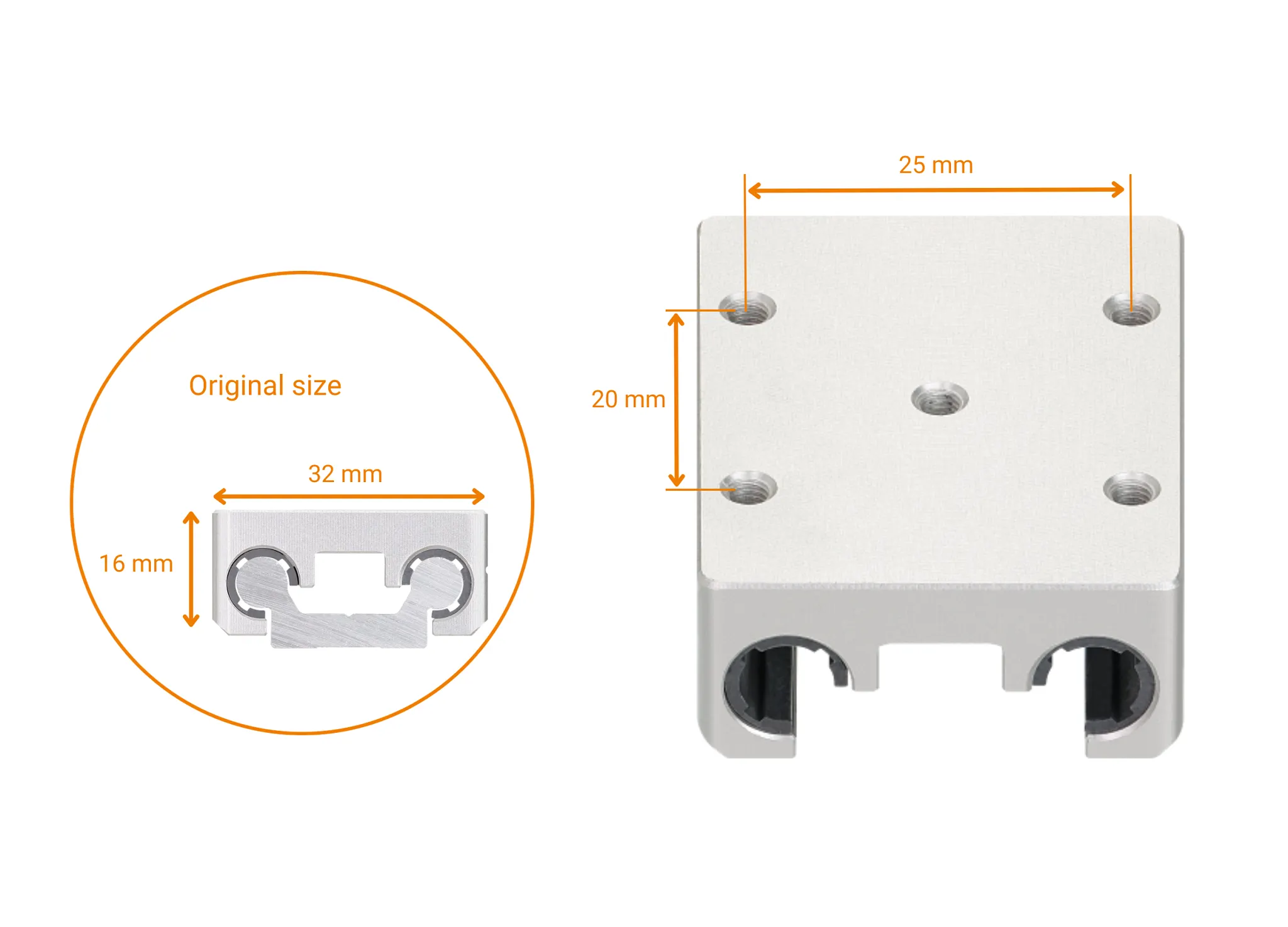 WW-06-20-T415-AL guide miniature glissière miniature avec faits