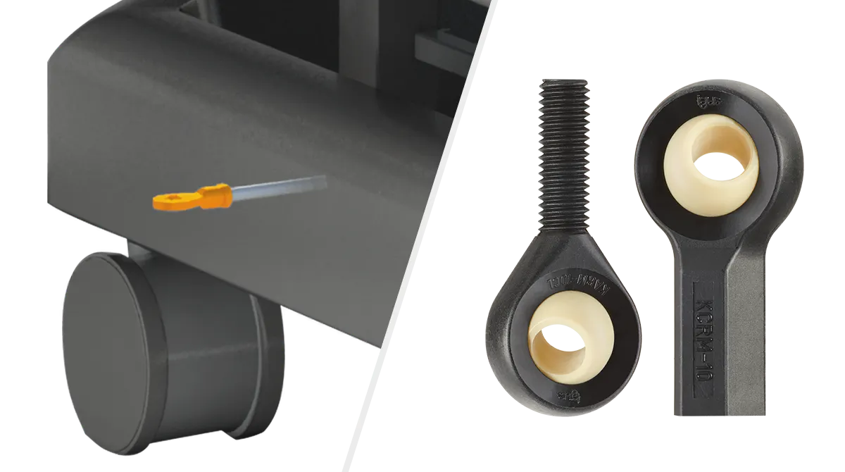 Hospital bed roller and igubal rod ends