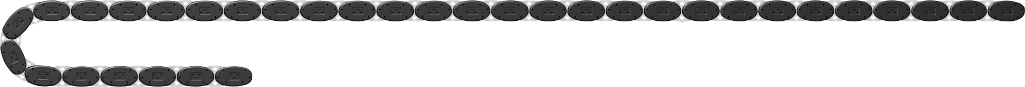 Complete set YE.42 hybrid energy chain | Inner height: 42mm | Travel: 6 - 18m