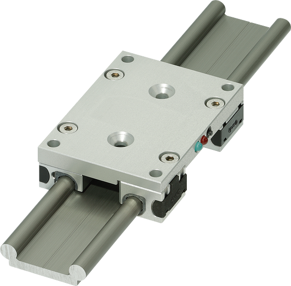 Intelligent linear guide with sensor in the linear carriage
