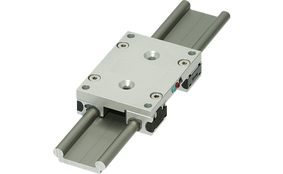 Intelligent linear guide with sensor in the linear carriage
