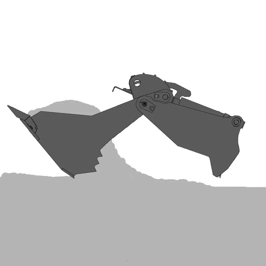 Lekka konstrukcja również dla łyżki koparki: Przeguby łyżek chwytakowych są wspierane przez tuleje iglidur® - bezobsługowe, ekonomiczne i zmniejszające masę. (Źródło: L&K Land- und Kraftfahrzeugtechnik GmbH)