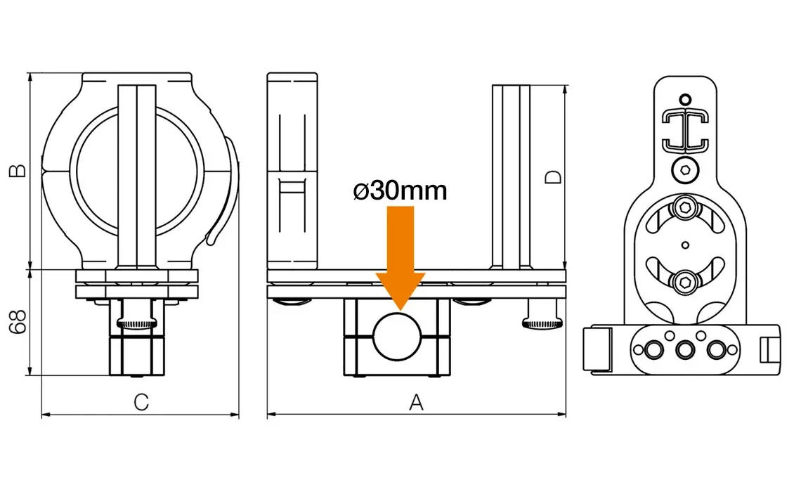 triflex R quick exchange kit technical drawing