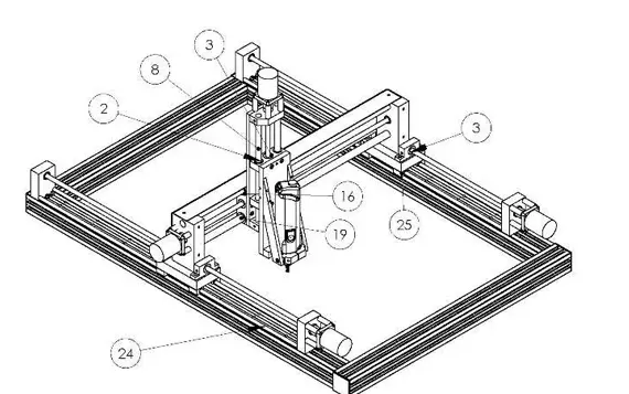 Dessin de la machine à graver