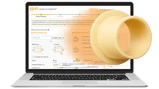 Laptop mit Tool zur Lebensdauerberechnung
