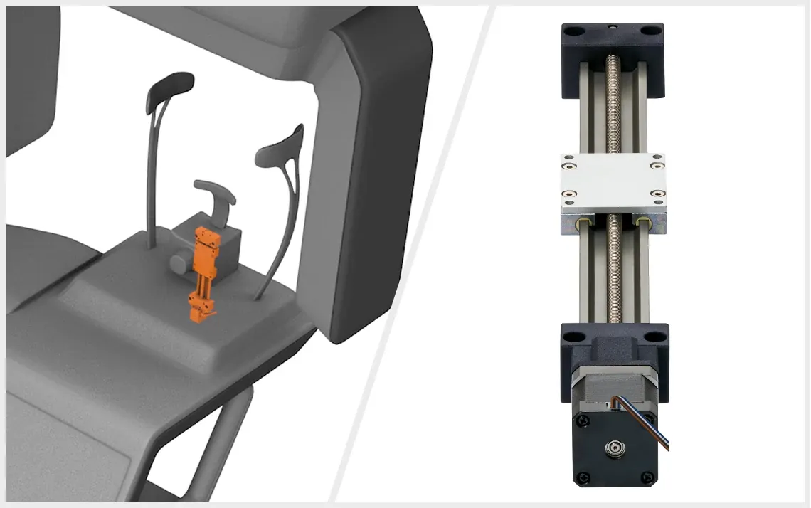 drylin SLW při výškovém nastavení opěrky brady