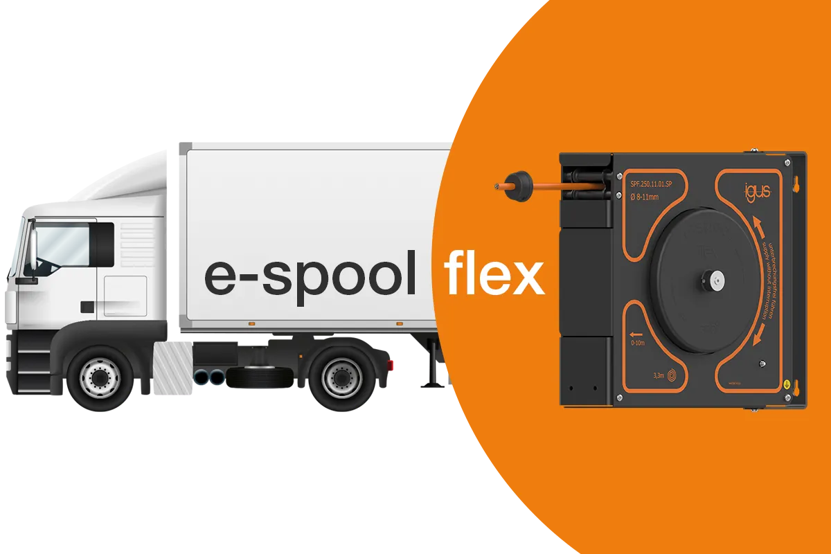 卡車和 e-spool flex 電纜捲筒