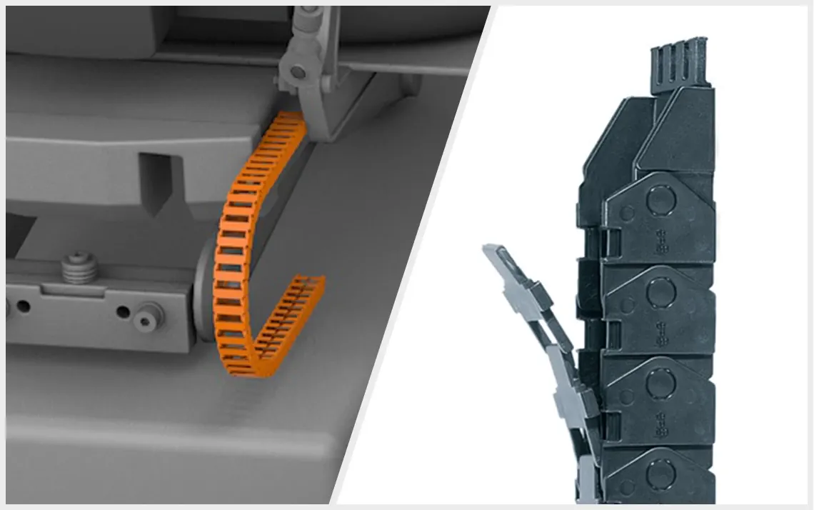 Zipper-kabelrups in de schaarlift