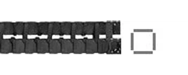 e4/0 with crossbars at every other link, snap-open along both sides