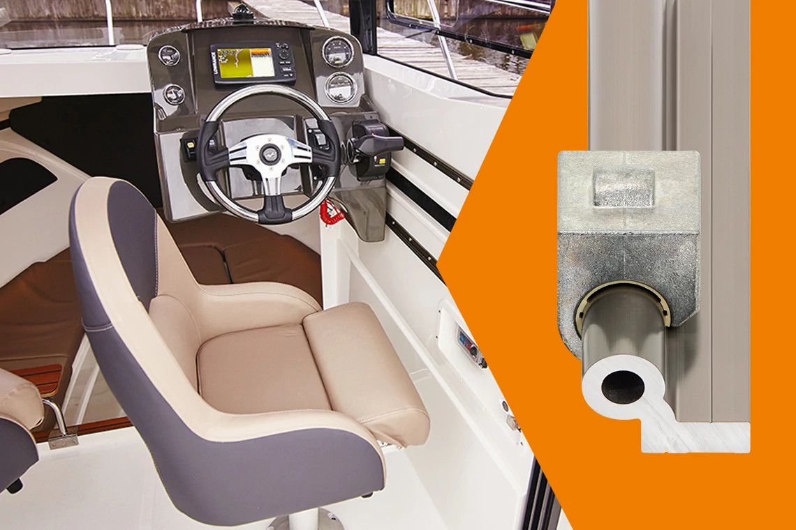 Sliding control system on Pegazus boat with drylin WJRM