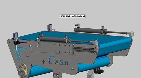 Retracting conveyor belt or fire protection conveyor system