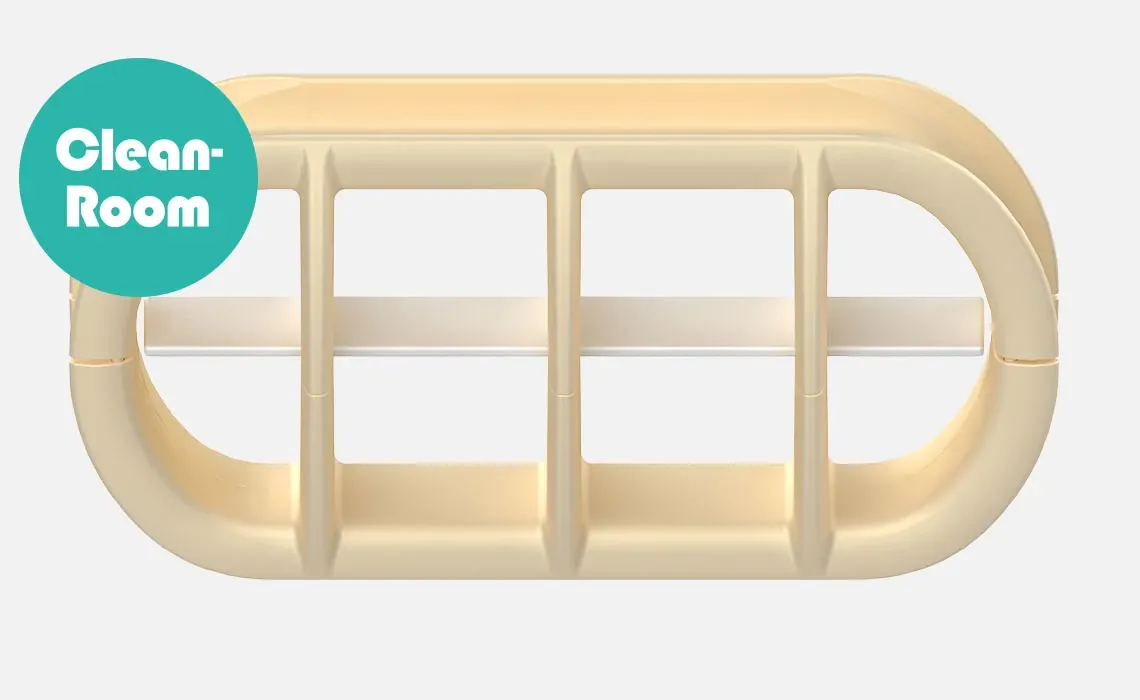 Vnitřní separační systém s kroužkovou výplní pro vlnitou trubku e-skin.