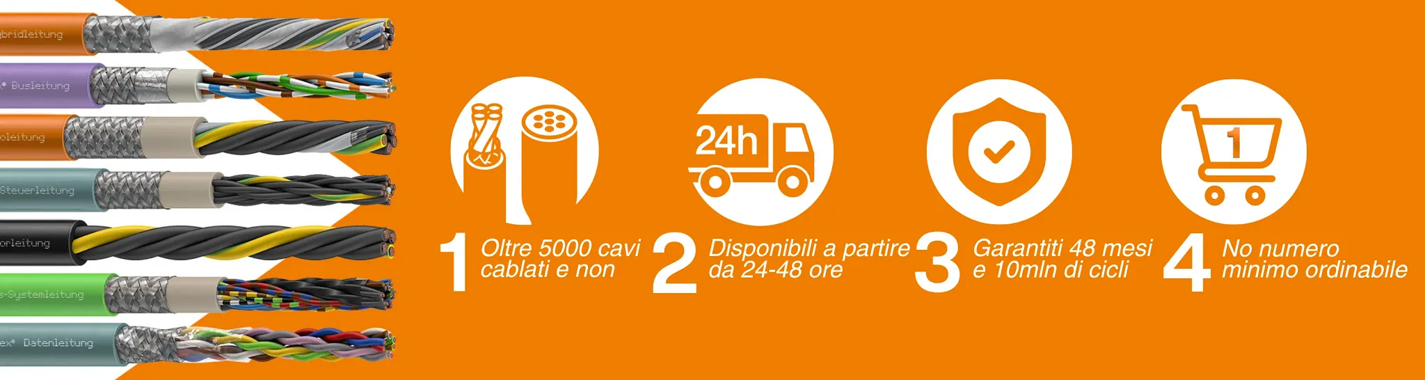 Banner vantaggi cavi da posa mobile chainflex