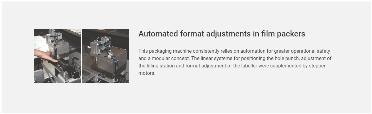 ajustes automatizados de formato en el deslizador de empacadores de películas