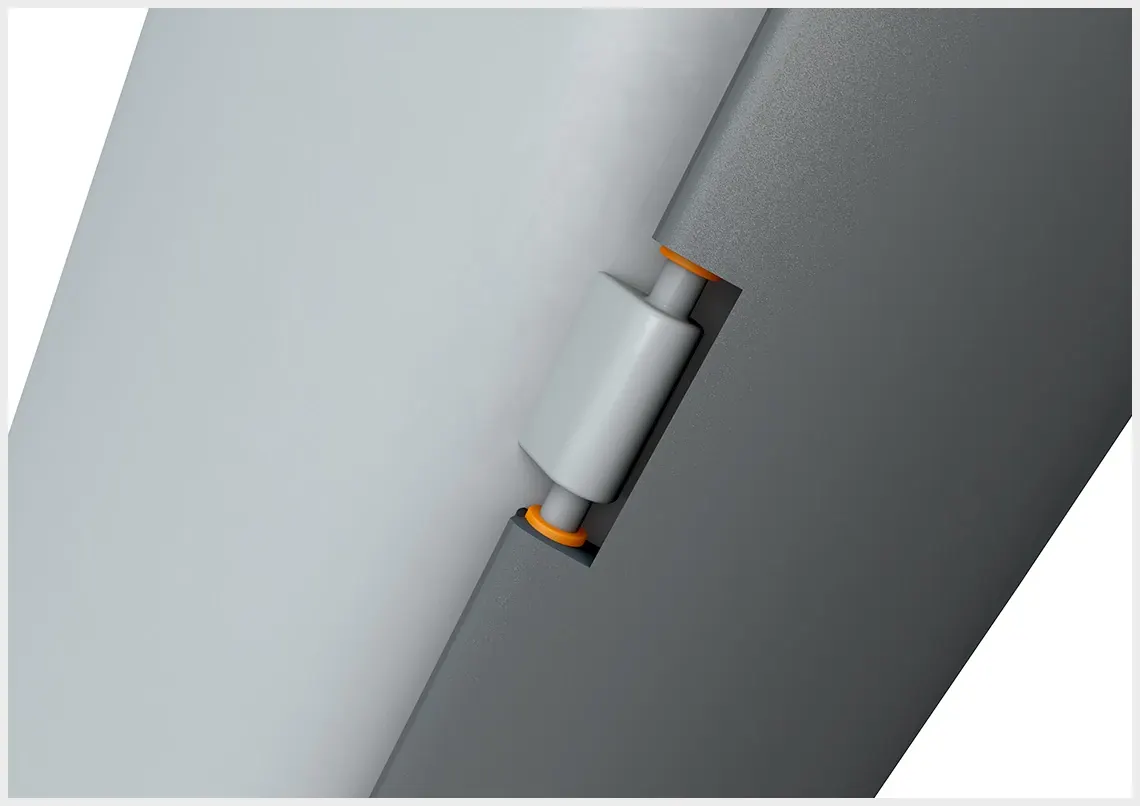 Cojinetes de fricción en las bisagras de la tapa de la batería