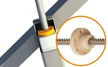 drylin gängmutter i solcellstracker