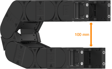 Yeni 100 mm bükülme yarıçapına sahip E4.56 e-chain