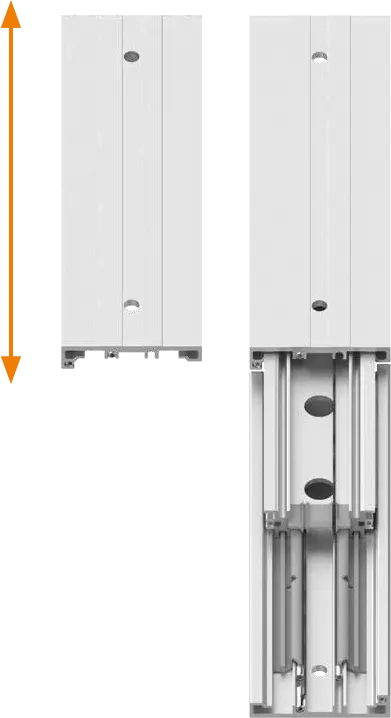 drylin NT-60-DS telescopic guide for extension from both sides