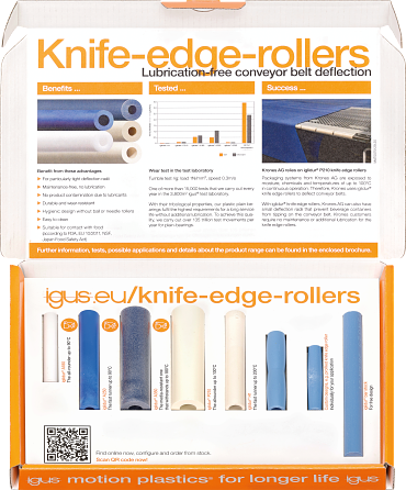 knife edge rollers sample box