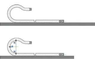 Bend radius of a cable carrier
