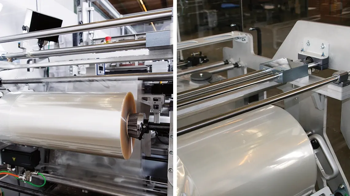 drylin SHT for manual positioning of the film roll