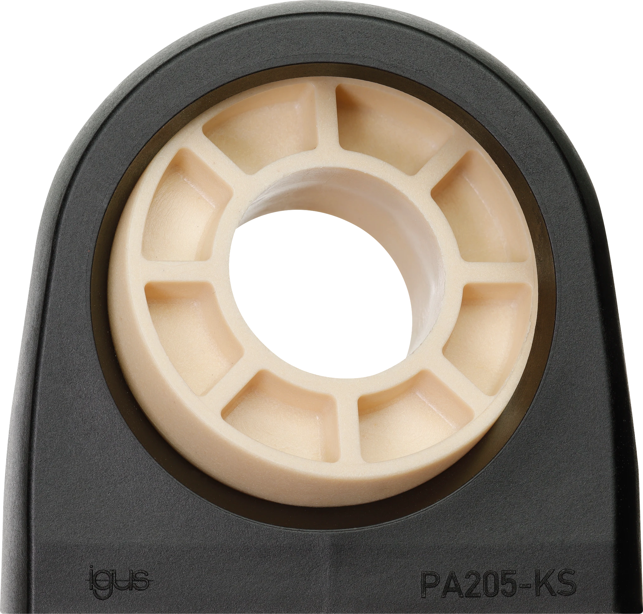 Compact pillow block bearing with plastic housing