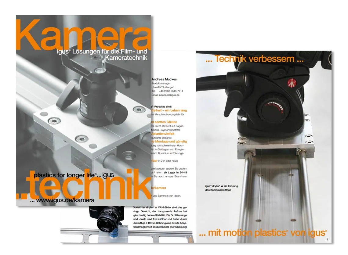 Brochure for film and camera equipment