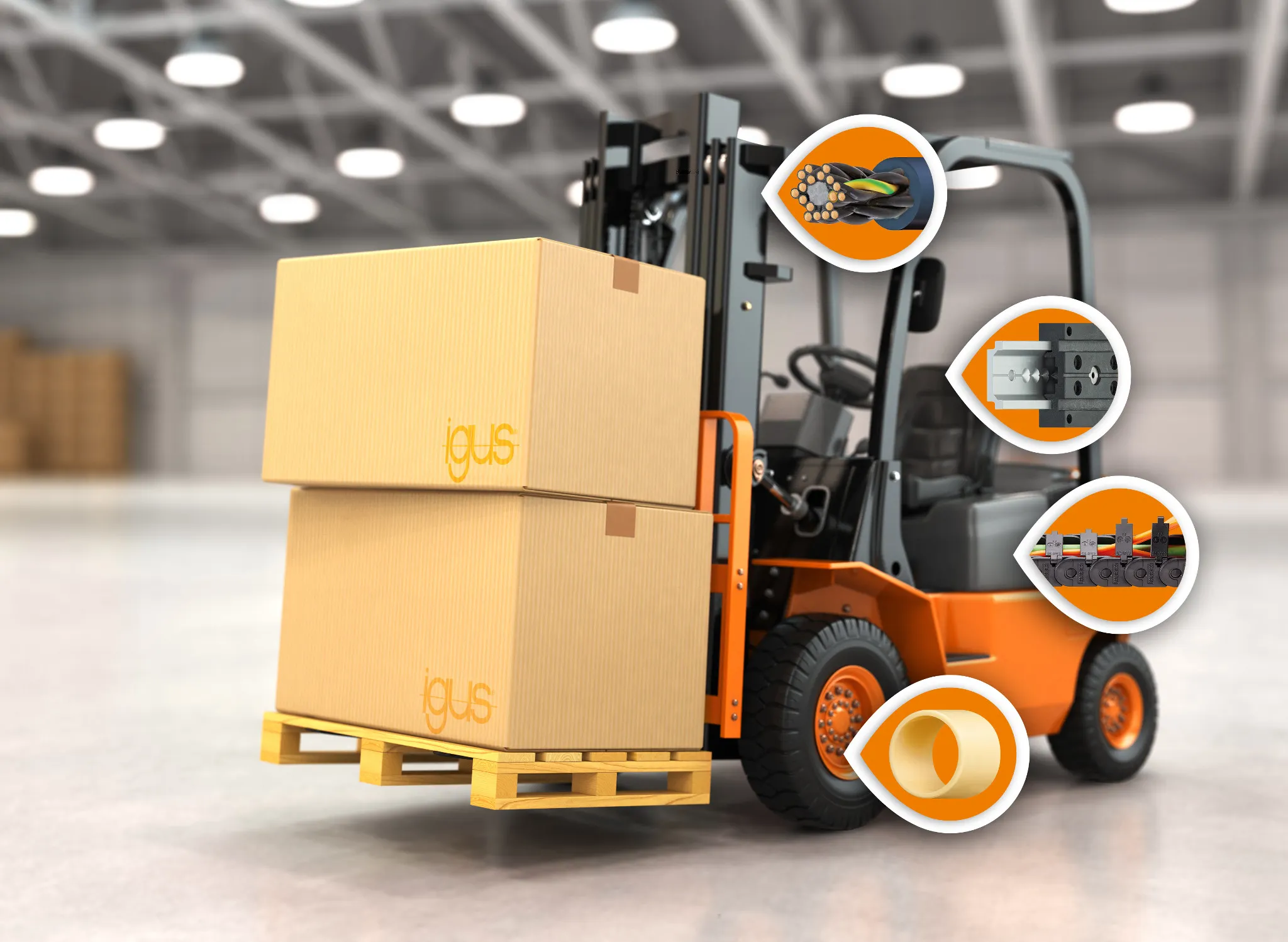 Forklift with igus products