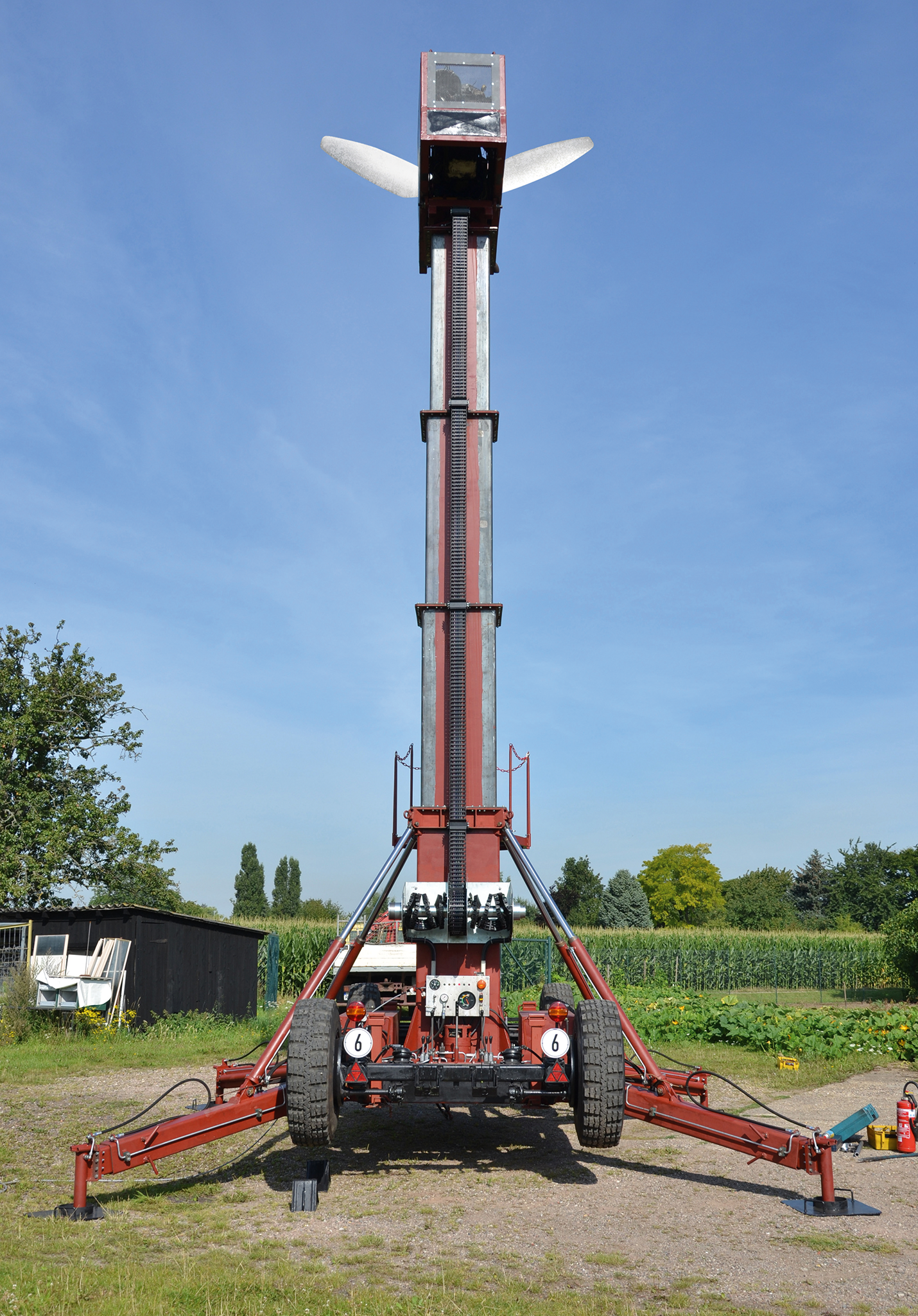 Enrouleur de câbles à ressort e-spool dans un mât de ventilation télescopique