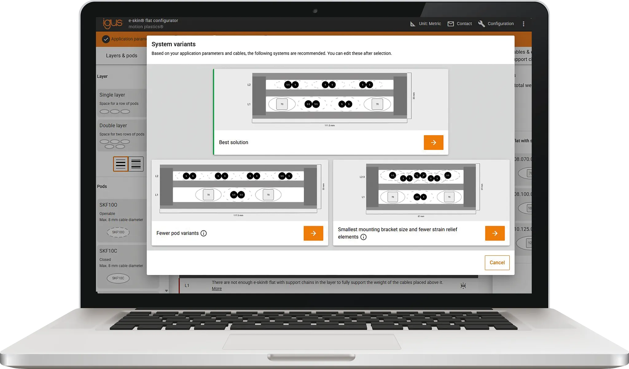 e-skin flat configurator