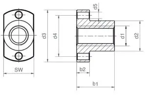 ACME Zg forme F avec clé plate
