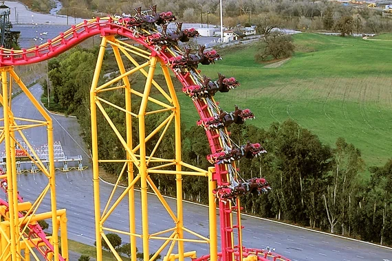 bearings in Six Flags roller coaster