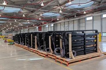 Zig-zag systems before delivery to the Royal Opera House