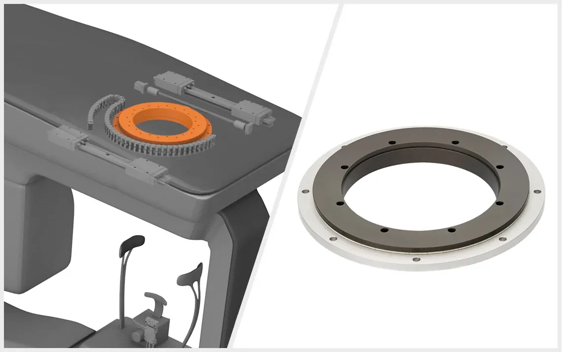 Otočné kroužkové ložisko PRT pro ložiskové uspořádání skeneru