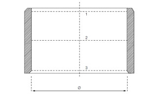 Plain bearing cross section with measuring planes