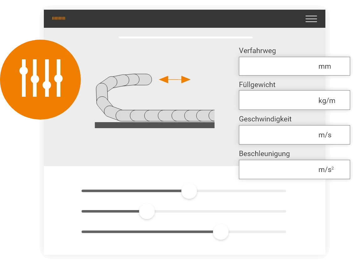 Service life calculator for energy chains