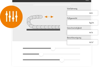 Service life calculator for energy chains